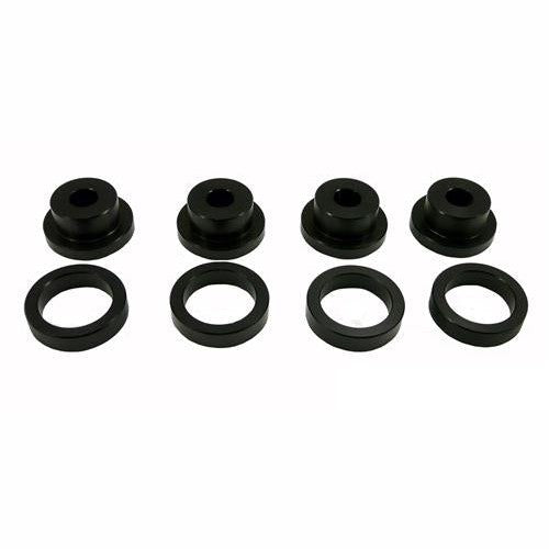 Four silver Torque Solution drive shaft carrier bearing support bushings for 2005-2015 Mitsubishi Lancer Evolution.