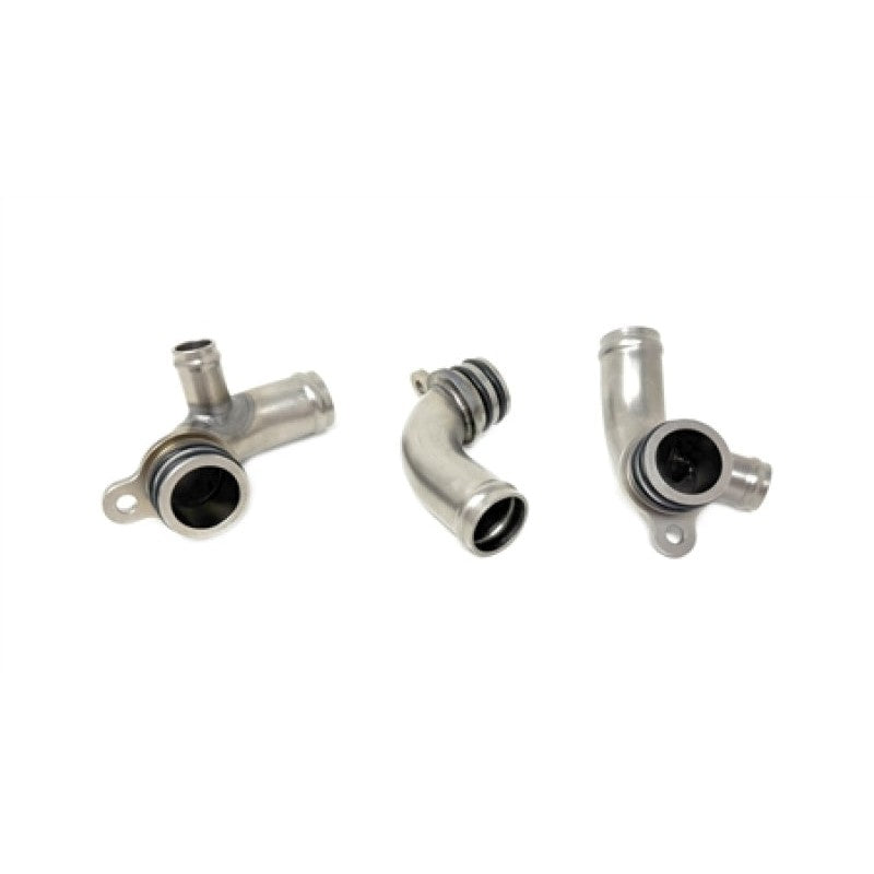 Torque Solution CNC machined billet aluminum engine coolant pipe fittings for Porsche 997 Turbo and GT2.
