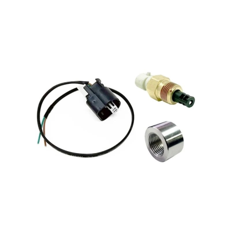 Torque Solution fast response GM style IAT sensor with electrical pigtail connector and stainless steel weld-on bung.