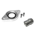 Torque Solution billet aluminum HKS blow off valve and recirculation adapter for Subaru intercooler mounting.