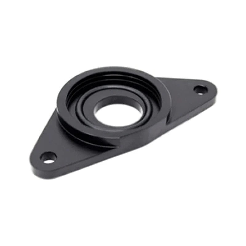 Black anodized Torque Solution HKS blow-off valve adapter flange for Subaru WRX and STi