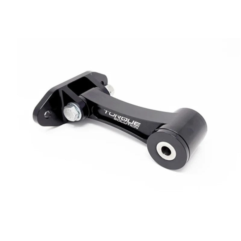 Black anodized billet aluminum rear engine mount with urethane bushings for Hyundai Veloster N and Elantra GT