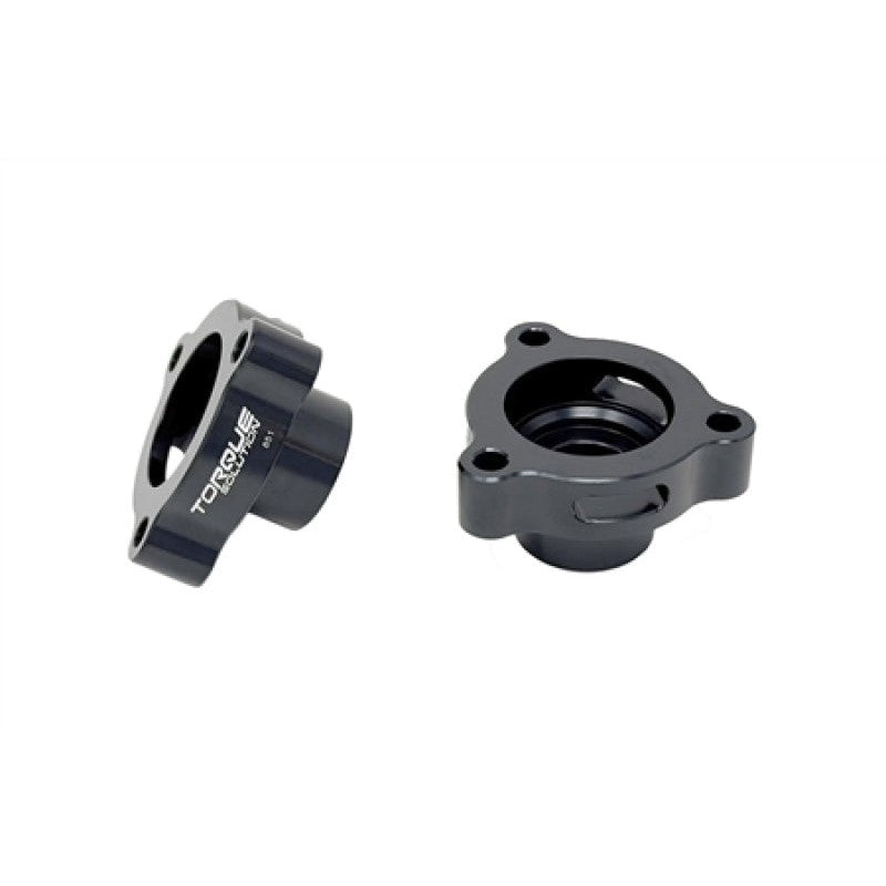 Black anodized CNC-machined Torque Solution blow off valve adapter for Mercedes-Benz