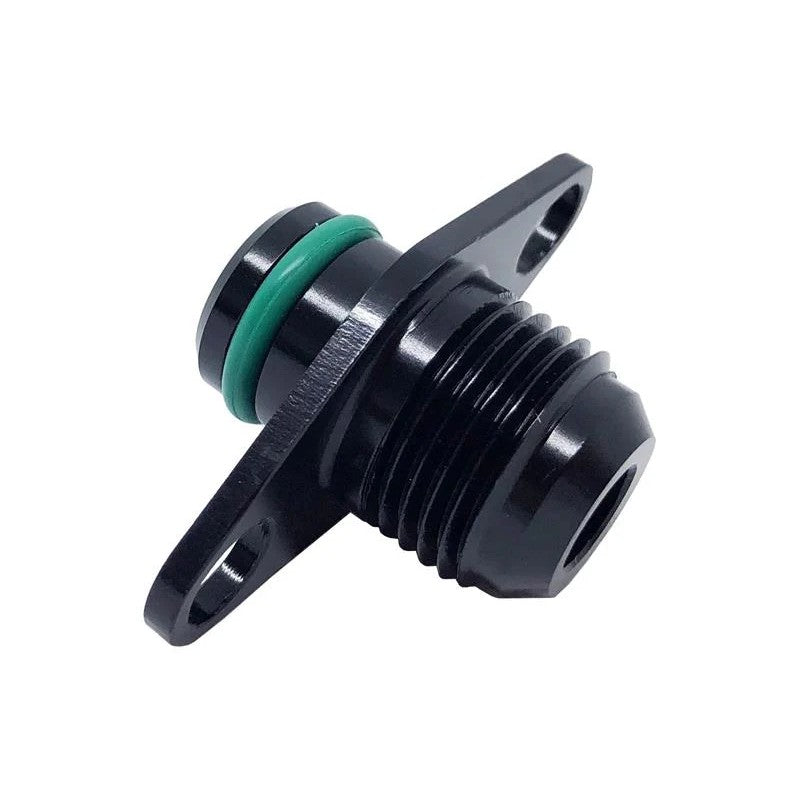 Torque Solution black anodized -6AN male to Mitsubishi fuel rail flange adapter fitting