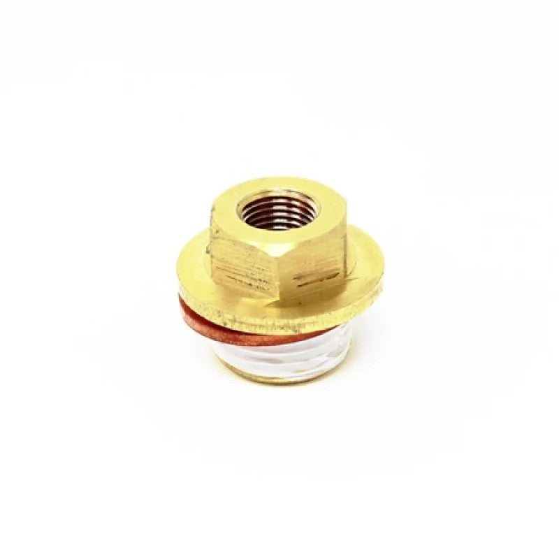 Torque Solution M18-1.5 to 1/8 NPT oil galley plug adapter for Subaru EJ20 and EJ25 engines.