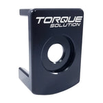 CNC-machined billet aluminum pendulum dog bone mount insert with black anodized finish