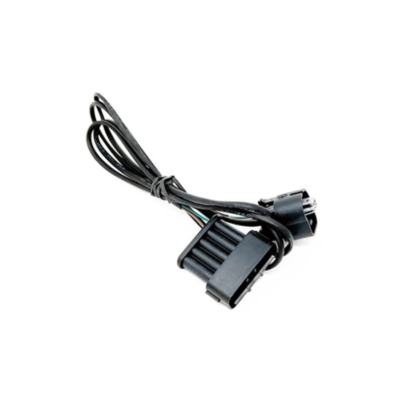 Torque Solution plug and play speed density adapter harness with multi-pin connectors and protective wire sleeving.