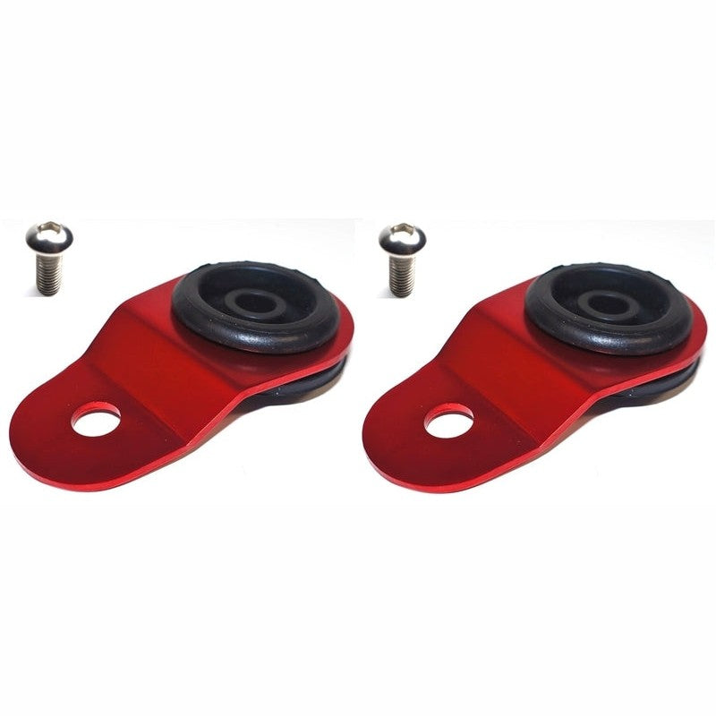 Red Torque Solution radiator mount combo with polyurethane inserts for 2005-2006 Mitsubishi Lancer Evolution.