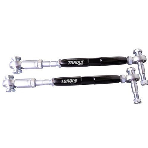 Torque Solution rear toe link kit with adjustable threaded bodies and hardware for Porsche 911, Boxster, and Cayman.