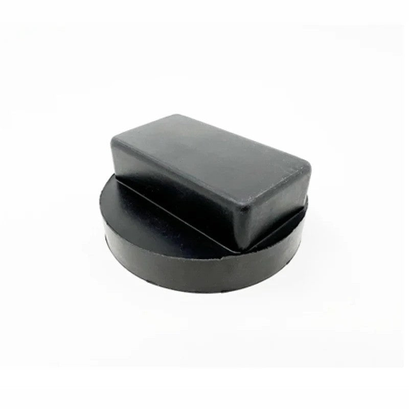 Durable black rubber jack pad adapter for BMW, Mini Cooper, Nissan GT-R, and Toyota GR Supra.