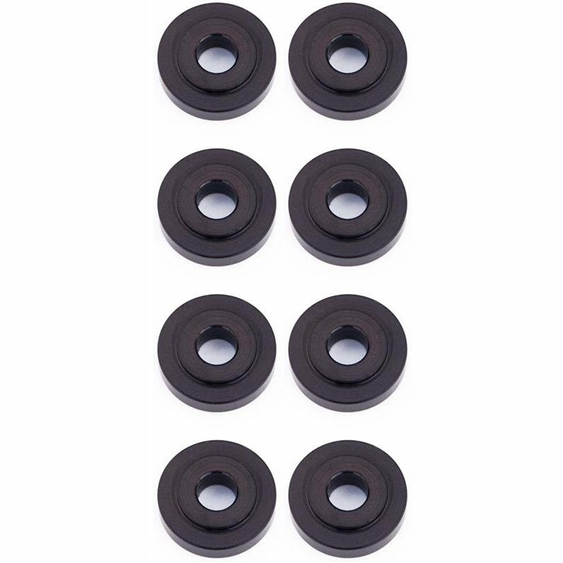 Four CNC-machined metal shifter base bushings from Torque Solution for 2001-2005 Honda Civic.