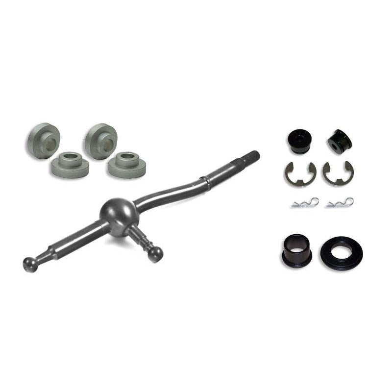 Torque Solution short shifter assembly with base, cable, and gate selector bushings for 2010-2015 Mitsubishi Evo X.
