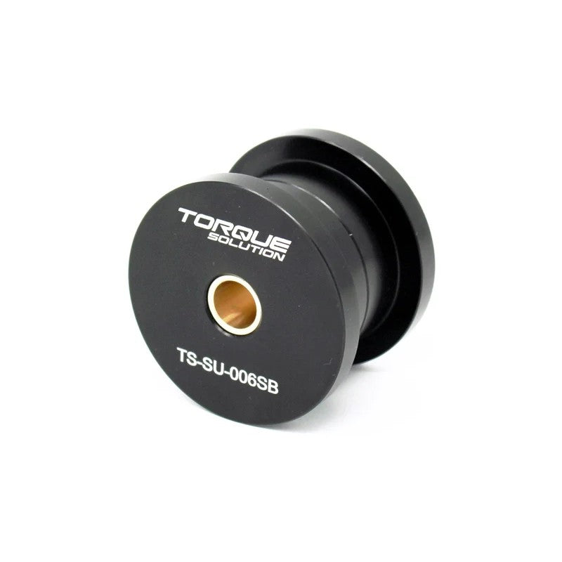 Pair of CNC-machined silver solid shifter bushings for 2004-2019 Subaru WRX STI 6-speed transmissions.