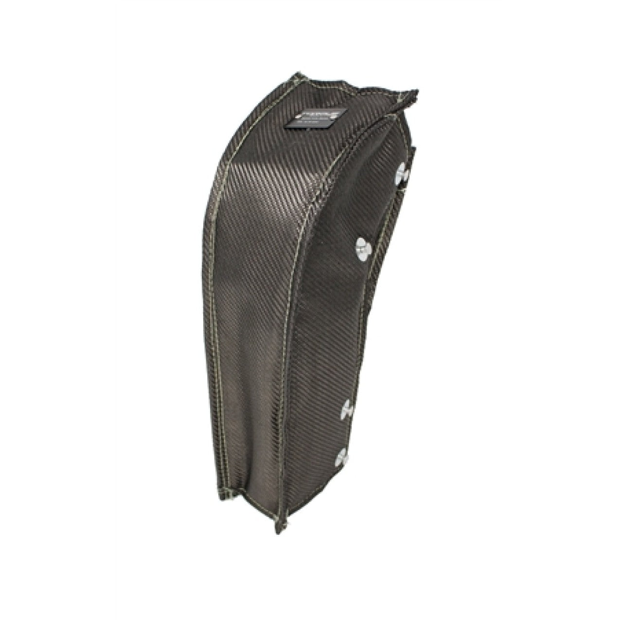 Torque Solution carbon fiber thermal downpipe blanket for Subaru EJ20 and EJ25 turbocharged engines.