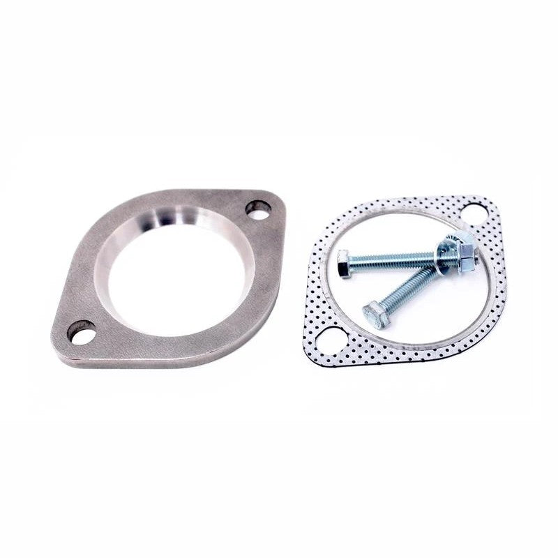 Torque Solution exhaust adapter for mating a Subaru stock downpipe to a 3-inch aftermarket catback flange