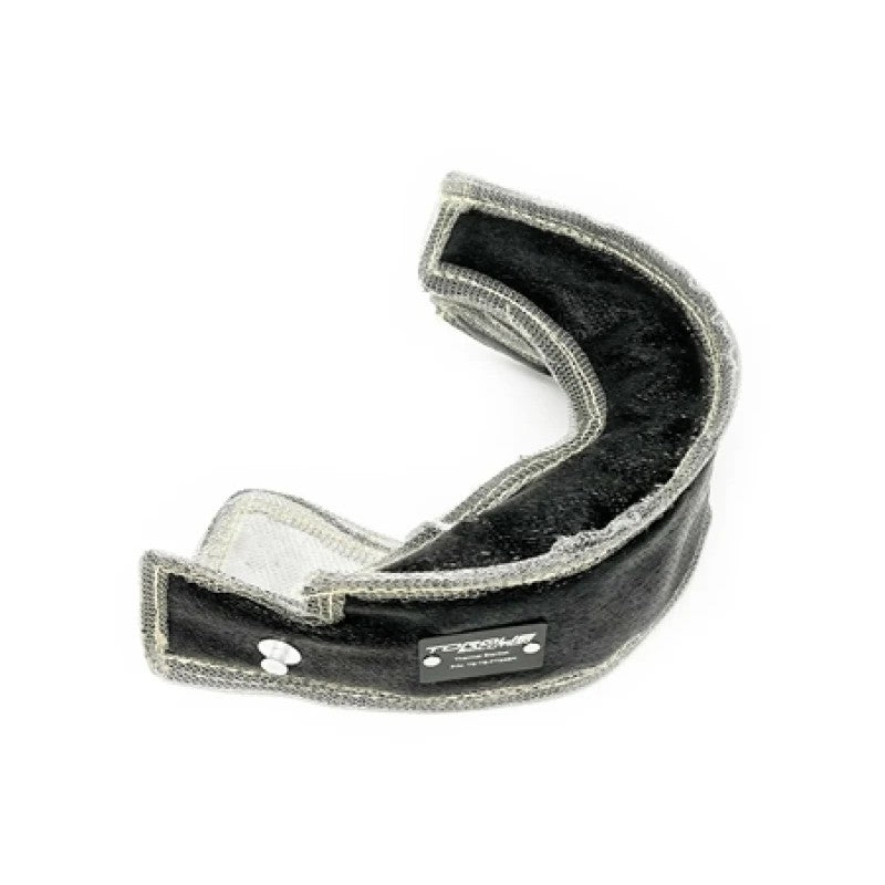 Black thermal turbocharger heat blanket for T25 and T28 internally gated turbine housings.