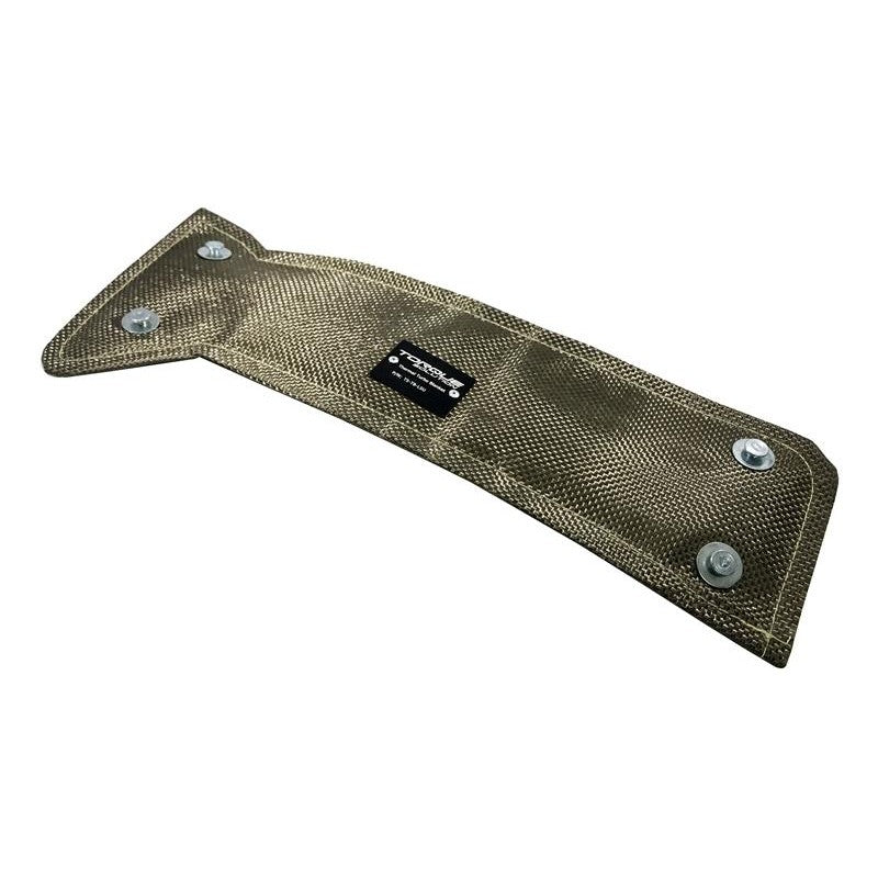 Textured dark grey volcanic rock fiber thermal turbo blanket for stock Subaru turbochargers