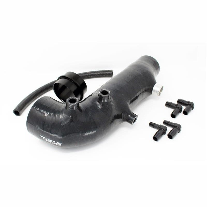 Black Torque Solution turbo inlet hose for Subaru with reinforced ports and smooth internal bore