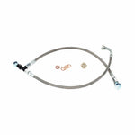 Torque Solution braided stainless steel turbo oil feed line kit with adapter fittings for Subaru EJ engines