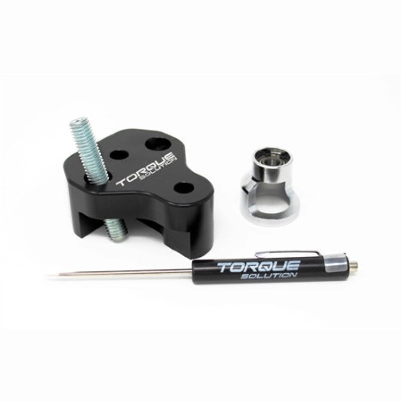 Torque Solution black anodized aluminum valve spring compressor tool for Subaru EJ turbo cylinder heads.