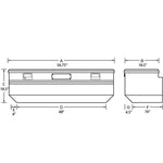 56-inch black aluminum flush mount truck tool box with a flat lid and integrated locking latch.