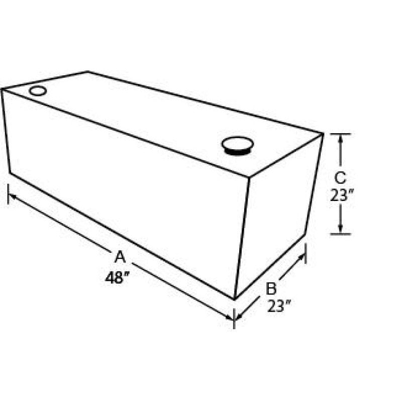 Black rectangular steel liquid storage tank for full-size pickup truck beds