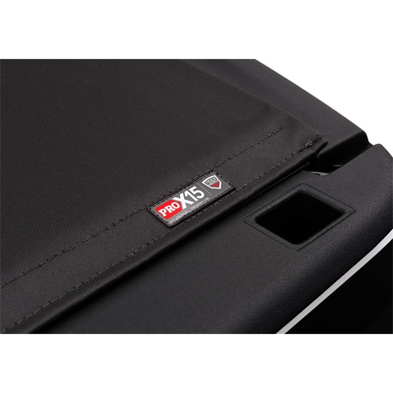 Matte black TruXedo Pro X15 soft rolling tonneau cover installed on a Ram truck bed with 6' 4" length.