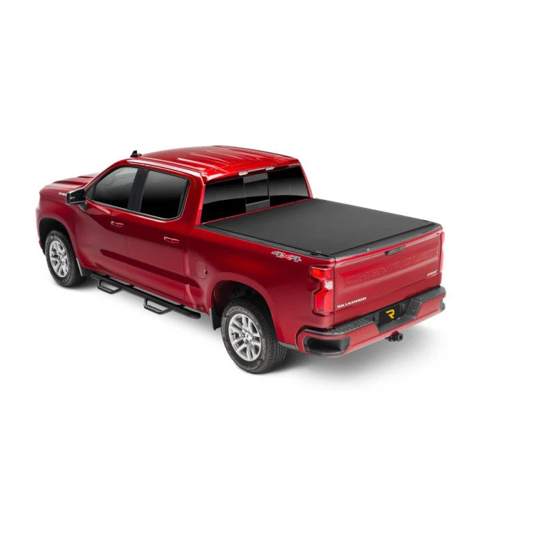 TruXedo Sentry CT hard roll-up tonneau cover with matte black canvas finish and interlocking aluminum slats.
