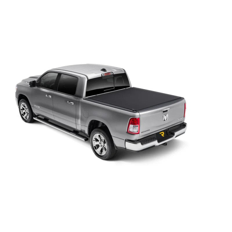 TruXedo Pro X15 matte black soft rolling tonneau cover installed on a Ram 1500 truck bed