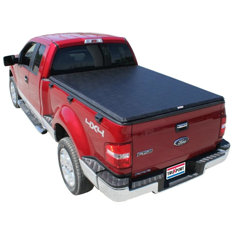 TruXedo TruXport soft roll-up tonneau cover on a 1997-2004 Ford F-150 Flareside bed showing the textured black vinyl.
