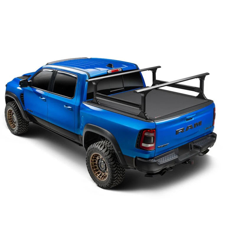 Extruded aluminum Truxedo Elevate 41-inch side bar with dual T-slot channels for cargo management accessories.