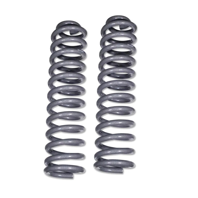 Pair of black powder-coated Tuff Country 4-inch front lift coil springs for 2007-2014 Jeep Wrangler JK