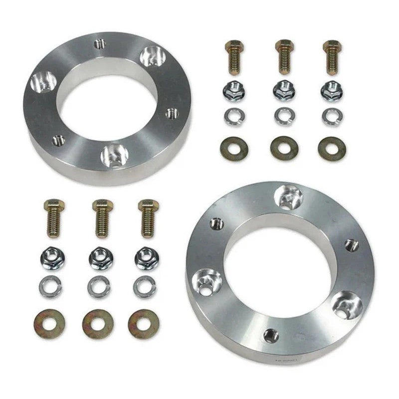 Tuff Country 2-inch front leveling kit spacers and mounting hardware for 2007-2024 Chevrolet and GMC 1500 vehicles.
