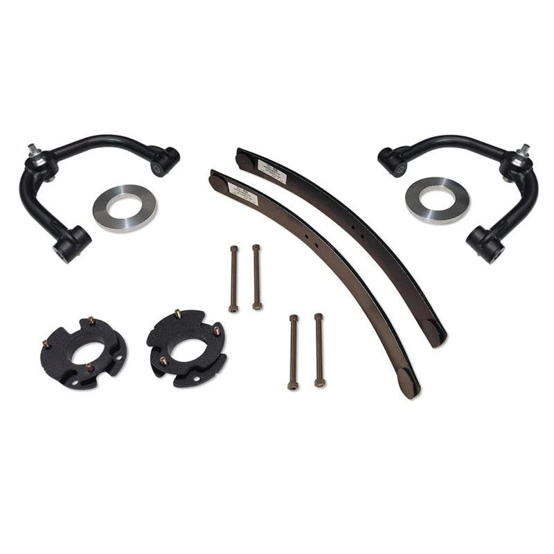 Tuff Country 3-inch lift kit components featuring Uni-Ball upper control arms for 2015-2020 Ford F-150.