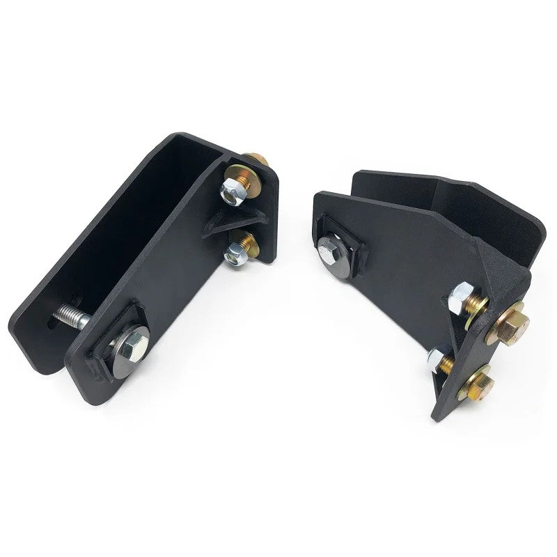 Tuff Country black steel axle pivot drop brackets and adjustable camber bolts for 1997 Ford F-250 4WD.