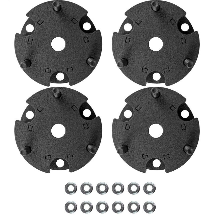 Four black Tuff Country 2-inch suspension lift spacers and installation hardware for 2021-2024 Ford Bronco