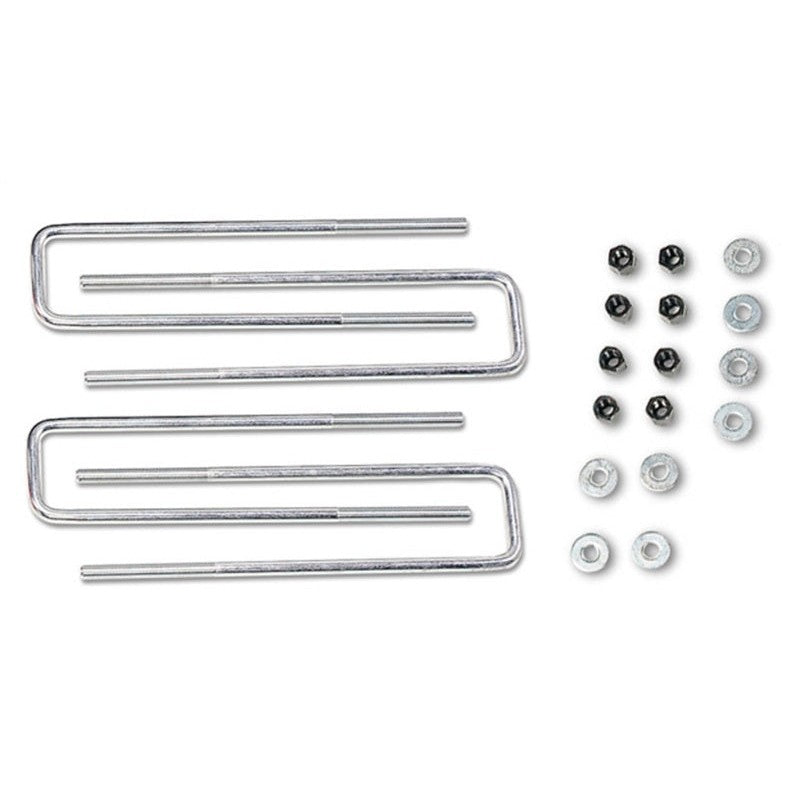 Four Tuff Country zinc-plated rear axle U-bolts with accompanying nuts and washers for lifted 1994-2002 Dodge Ram.