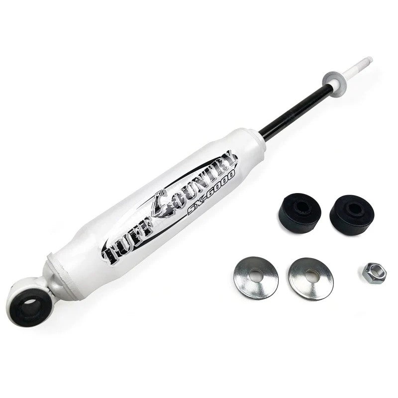 Tuff Country SX6000 front cellular gas shock absorber with white body and black polyurethane bushings.