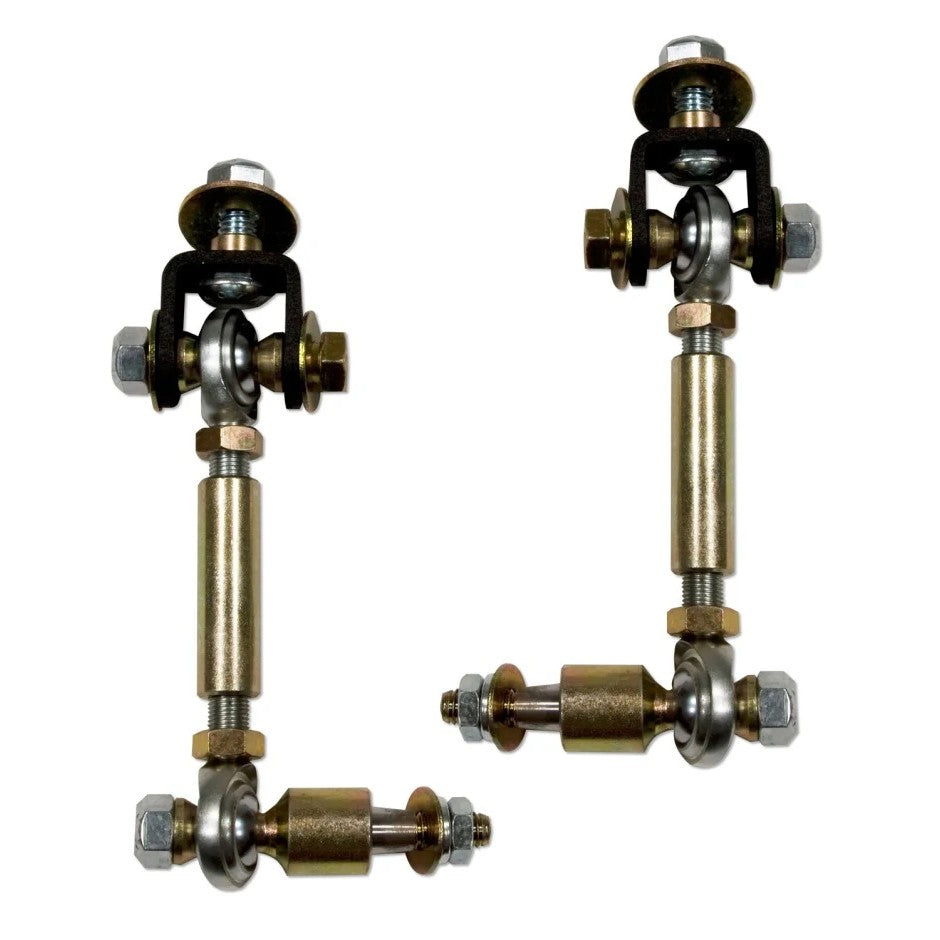 Tuff Country front adjustable sway bar end links with heim joints and threaded bodies for 1998-2013 Dodge Ram trucks.