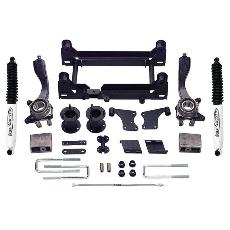Tuff Country 5-inch lift kit for 2000-2003 Toyota Tundra featuring replacement steering knuckles and hardware.
