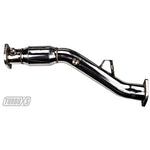 Turbo XS stainless steel high flow catalytic converter pipe for Subaru Legacy and Impreza WRX/STI.