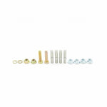TurboXS Front Pipe Hardware Kit featuring four stainless steel studs and zinc-coated mounting bolts for 2015-2021 Subaru WRX.