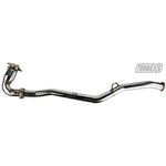 Turbo XS stainless steel catted front pipe with integrated catalytic converter for 2015-2016 Subaru WRX and STI.