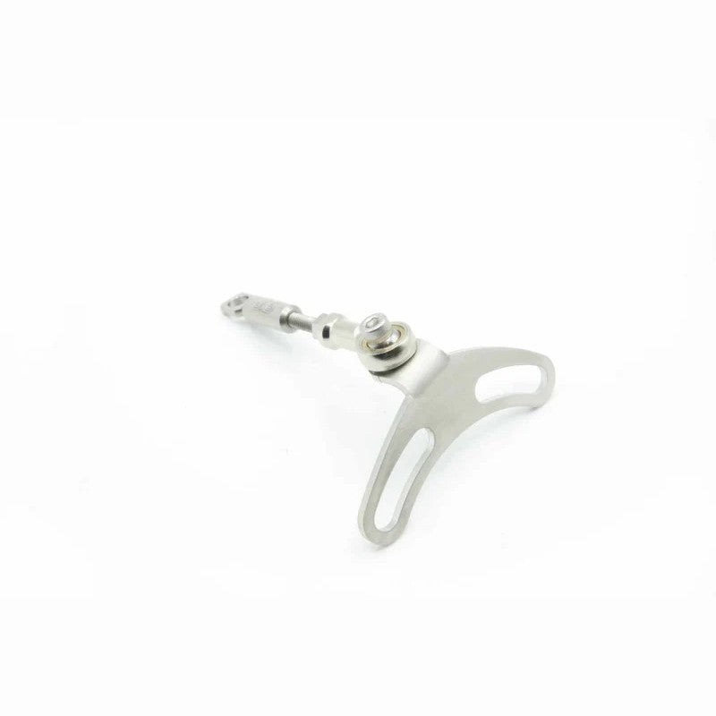 Stainless steel Turbo XS adjustable internal wastegate bracket for IHI turbochargers.