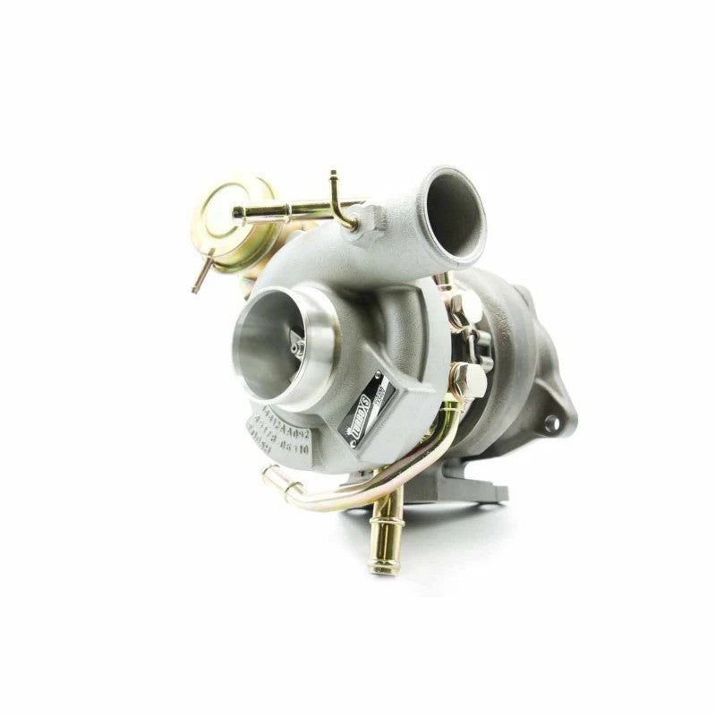TurboXS 20G turbocharger with billet compressor wheel and 8cm turbine housing for Subaru EJ-series engines.