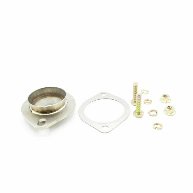 Turbo XS 304 stainless steel exhaust adapter flange for 3-inch downpipe to factory Subaru cat-back.