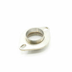 Stainless steel Turbo XS exhaust adapter flange with a standard flat exhaust gasket.