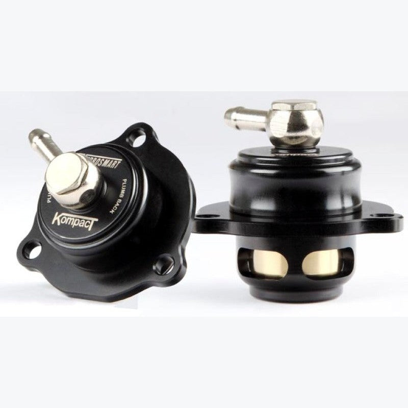 Turbosmart Kompact Plumb Back Diverter Valve Shortie in billet aluminum with high-temperature O-rings.