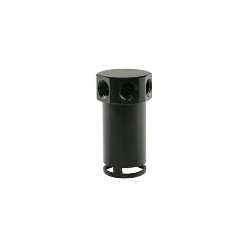 Black anodized Turbosmart boost reference adapter showing vacuum ports and mounting points for Ford MAP sensors.
