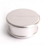 Silver machined aluminum 25mm hose blanking plug for blow-off valve recirculating lines